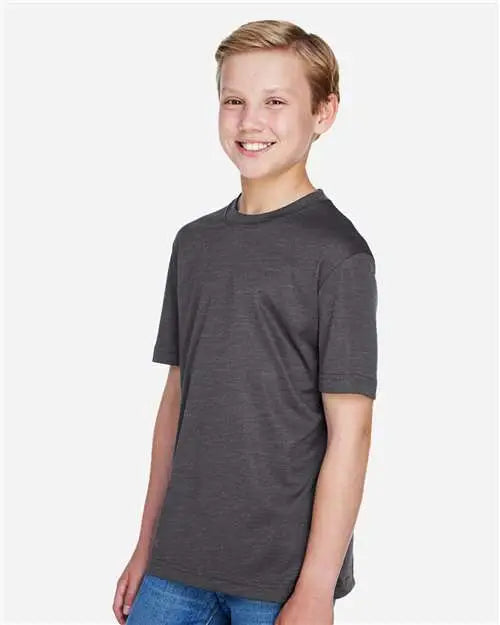 Team 365 Tt11hy Youth Sonic Heather Performance T-shirt - Dark Grey