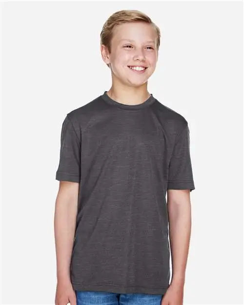 Team 365 Tt11hy Youth Sonic Heather Performance T-shirt - Dark Grey