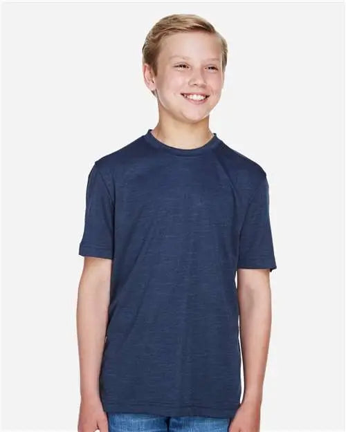 Team 365 Tt11hy Youth Sonic Heather Performance T-shirt - Sport Dark Navy