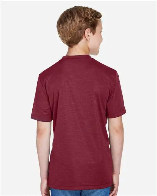 Team 365 Tt11hy Youth Sonic Heather Performance T-shirt - Sport Maroon