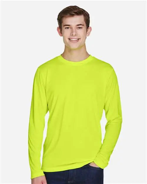 Team 365 Tt11l Men’s Zone Performance Long Sleeve T-shirt - Safety Yellow