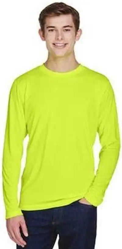 Team 365 Tt11l Men’s Zone Performance Long Sleeve t Shirt Safety Yellow