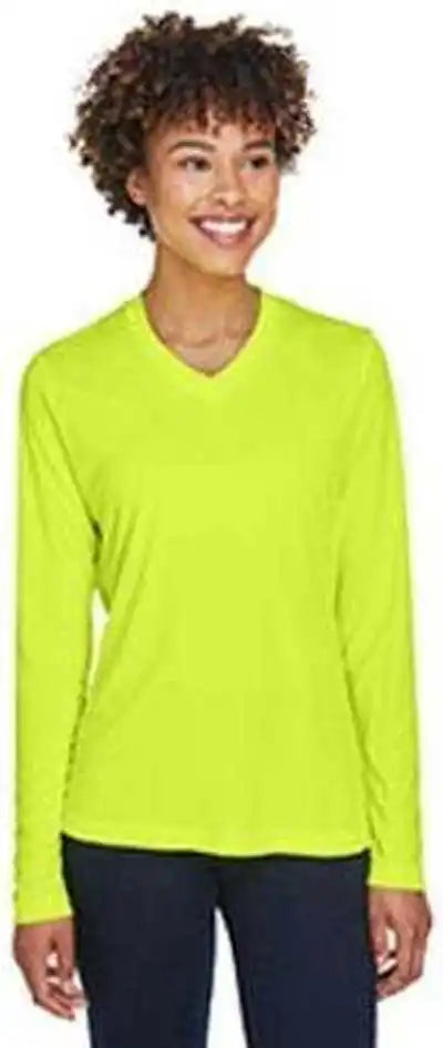 Team 365 Tt11wl Ladies’ Zone Performance Long Sleeve t Shirt Safety Yellow