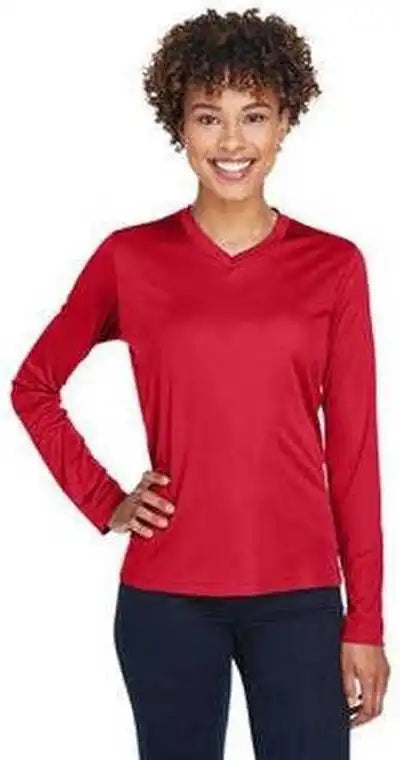 Team 365 Tt11wl Ladies’ Zone Performance Long-sleeve T-shirt - Sport Red