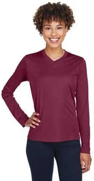 Team 365 Tt11wl Ladies’ Zone Performance Long Sleeve t Shirt Sport Maroon
