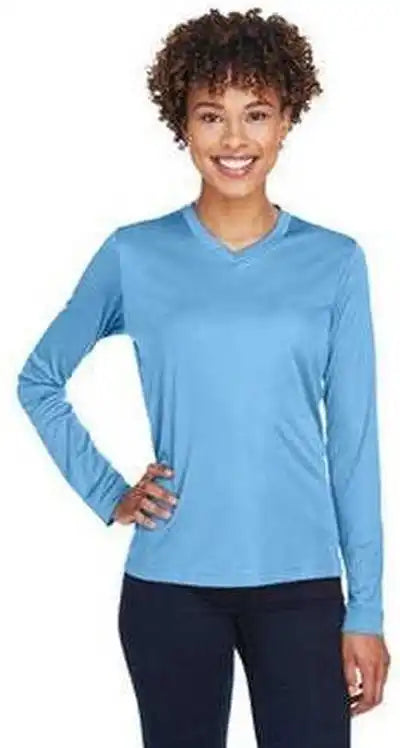 Team 365 Tt11wl Ladies’ Zone Performance Long Sleeve t Shirt Sport Light Blue