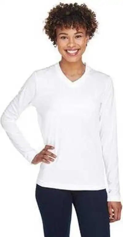 Team 365 Tt11wl Ladies’ Zone Performance Long Sleeve t Shirt White