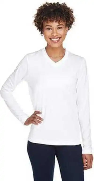 Team 365 Tt11wl Ladies’ Zone Performance Long Sleeve t Shirt White