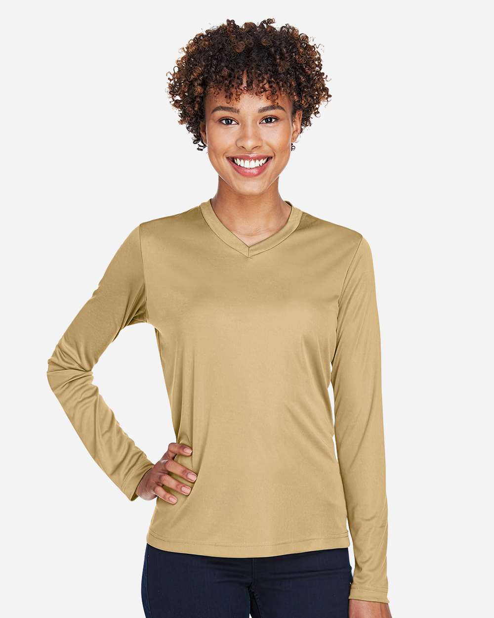 Team 365 Tt11wl Women’s Zone Performance Long Sleeve T-shirt - Sport Vegas Gold