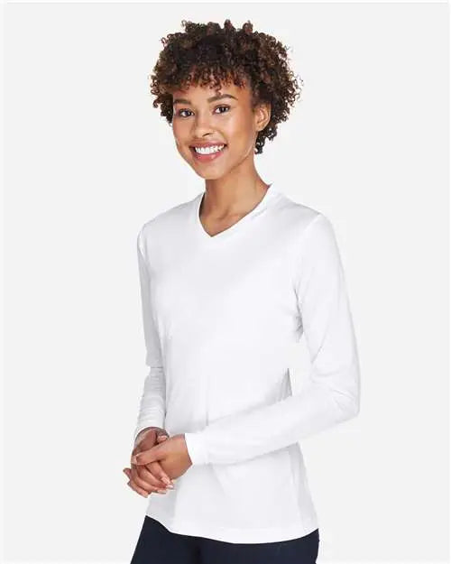 Team 365 Tt11wl Women’s Zone Performance Long Sleeve T-shirt - White