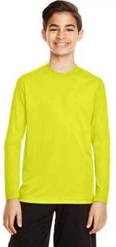 Team 365 Tt11yl Youth Zone Performance Long-sleeve T-shirt - Safety Yellow