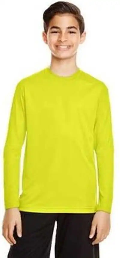 Team 365 Tt11yl Youth Zone Performance Long-sleeve T-shirt - Safety Yellow