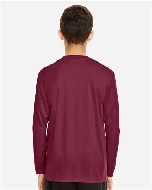 Team 365 Tt11yl Youth Zone Performance Long Sleeve T-shirt - Sport Maroon