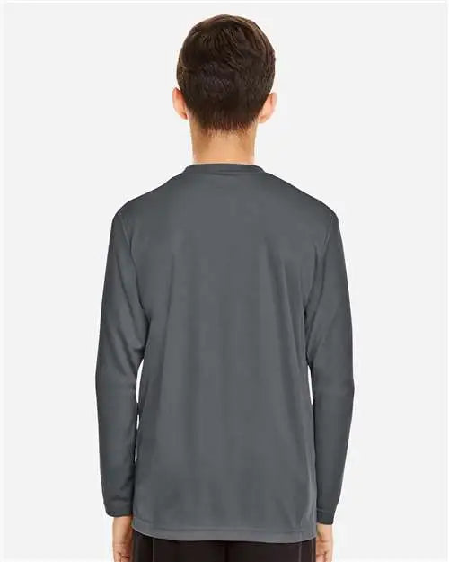 Team 365 Tt11yl Youth Zone Performance Long Sleeve T-shirt - Sport Graphite