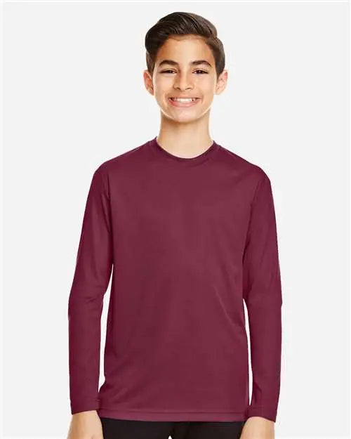 Team 365 Tt11yl Youth Zone Performance Long Sleeve T-shirt - Sport Maroon