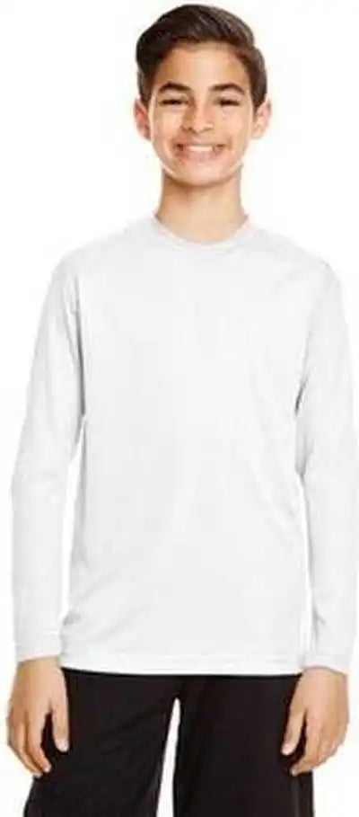 Team 365 Tt11yl Youth Zone Performance Long Sleeve t Shirt White