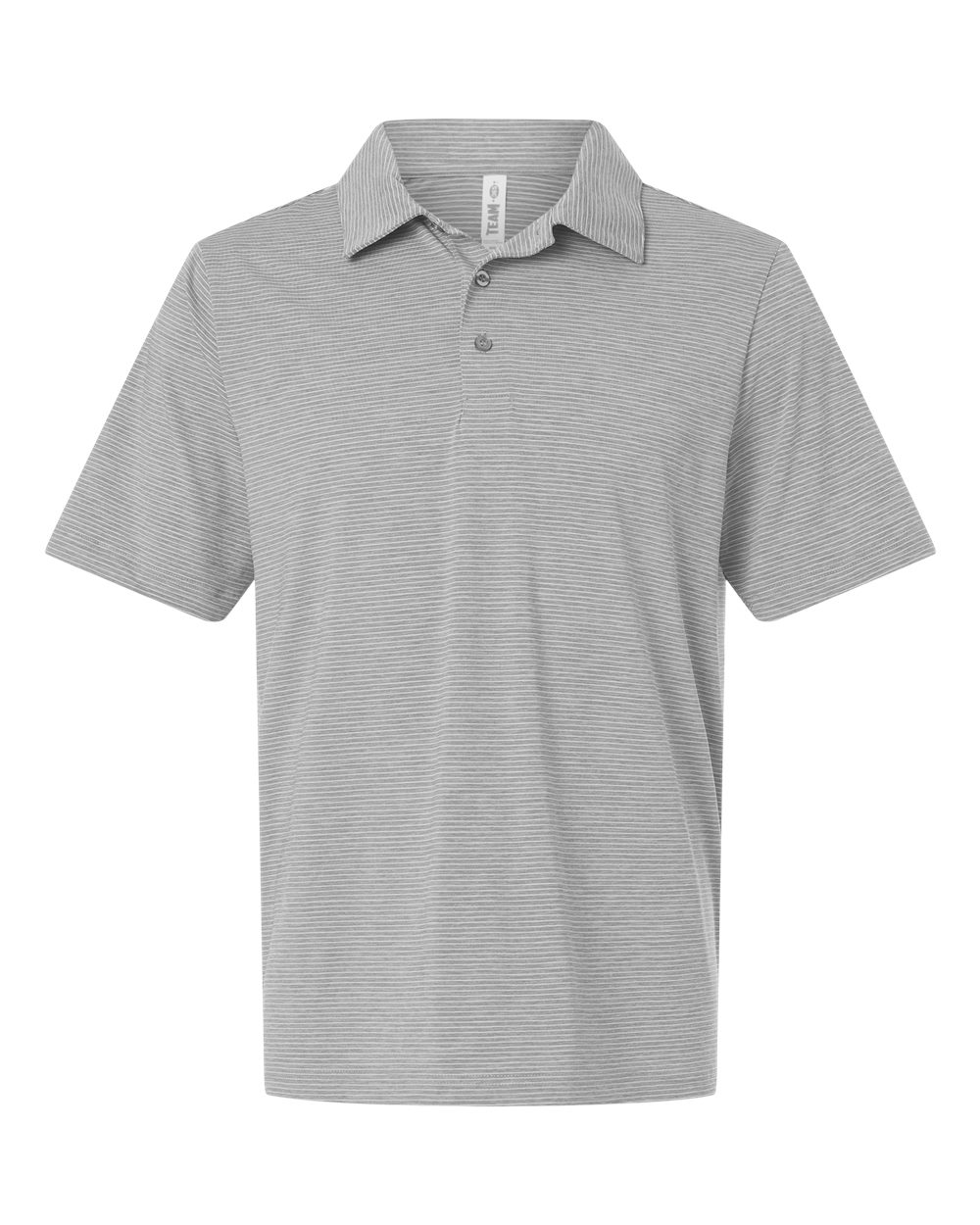 Team 365 Tt125 Men’s Relay Heathered Stripe Polo - Athletic Heather White