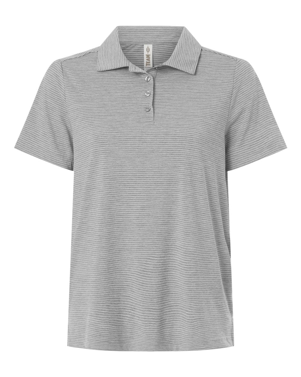 Team 365 Tt125w Women’s Relay Heathered Stripe Polo - Athletic Heather White