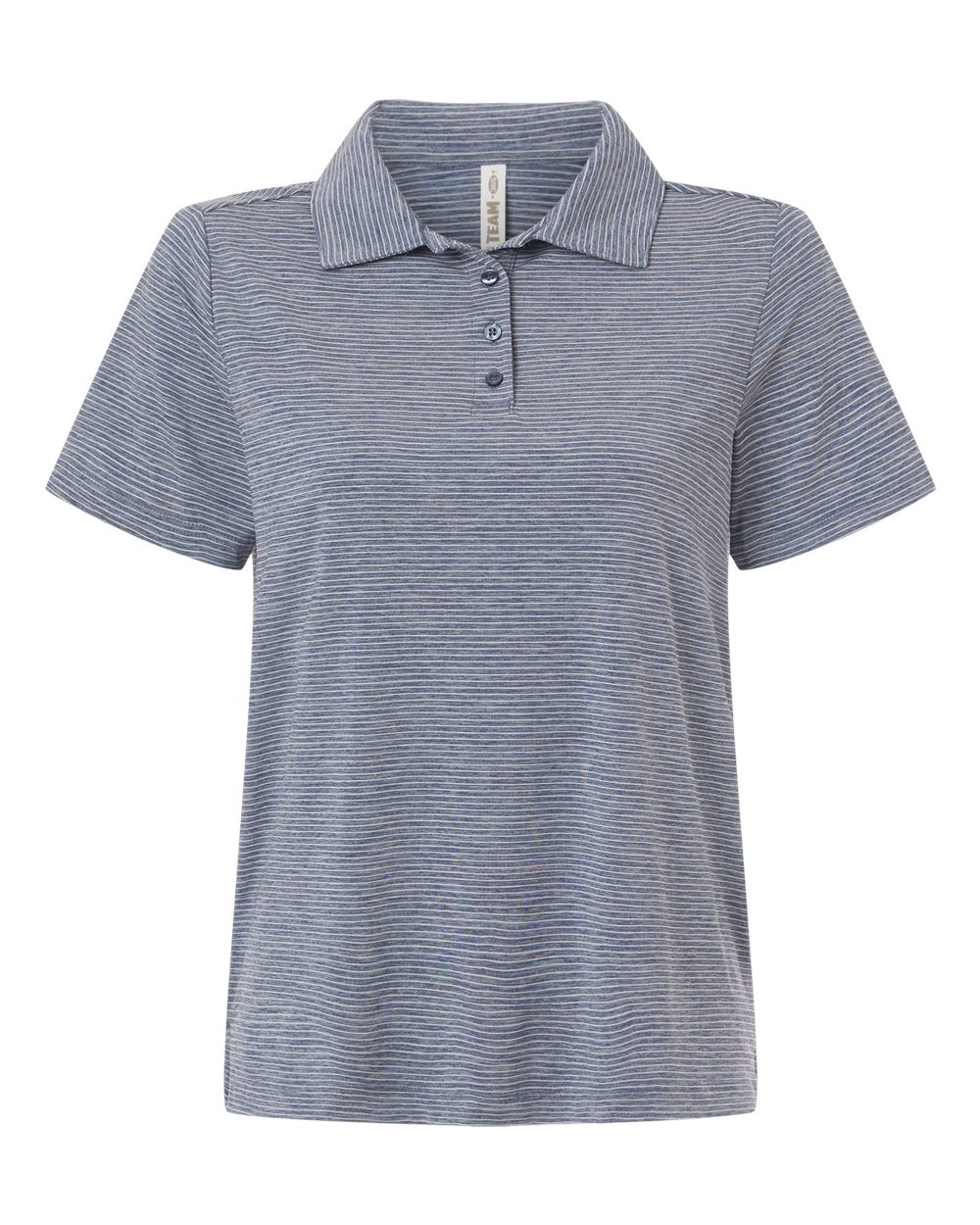 Team 365 Tt125w Women’s Relay Heathered Stripe Polo - Sport Dark Navy Heather White