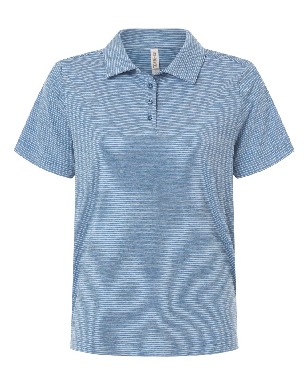 Team 365 Tt125w Women’s Relay Heathered Stripe Polo - Sport Royal Heather White
