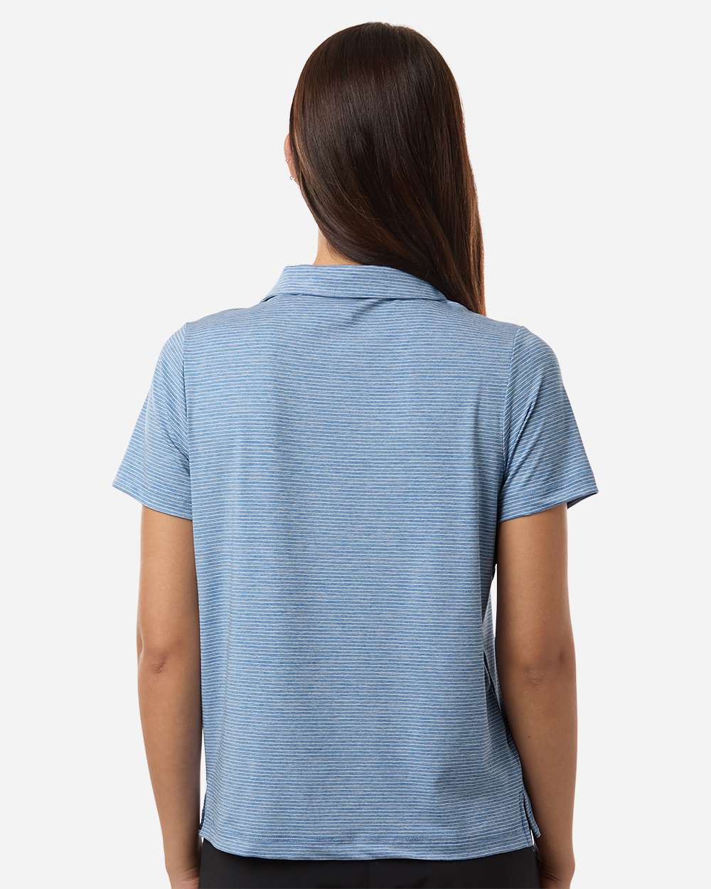 Team 365 Tt125w Women’s Relay Heathered Stripe Polo - Sport Royal Heather White