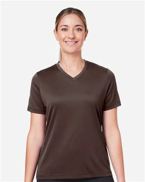 Team 365 Tt15w Women’s Zone Performance Mesh T-shirt - Sport Dark Brown