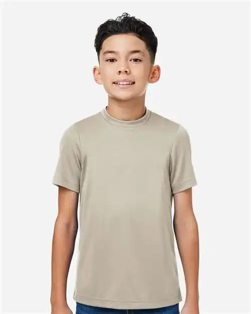 Team 365 Tt15y Youth Zone Performance Mesh T-shirt - Desert Khaki - Xs