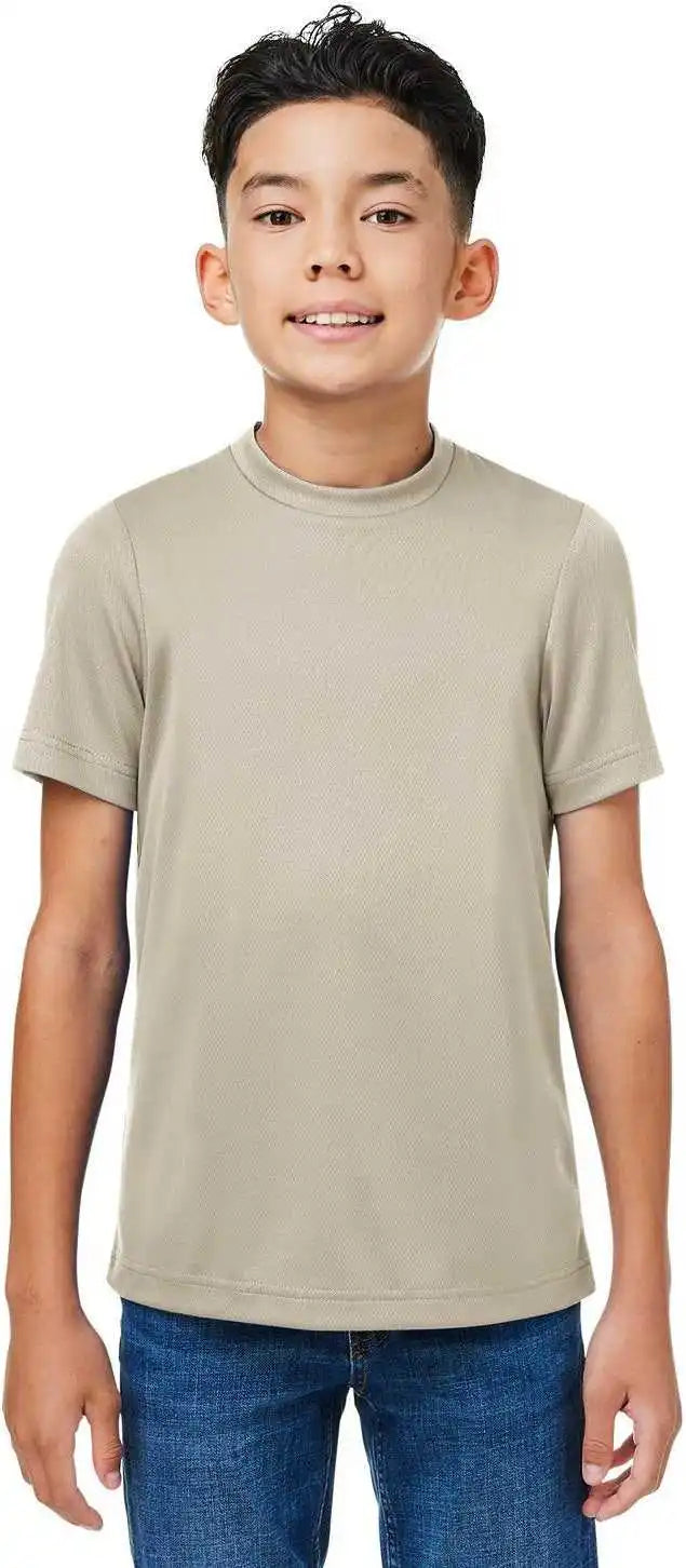 Team 365 Tt15y Youth Zone Performance Mesh T-shirt - Desert Khaki