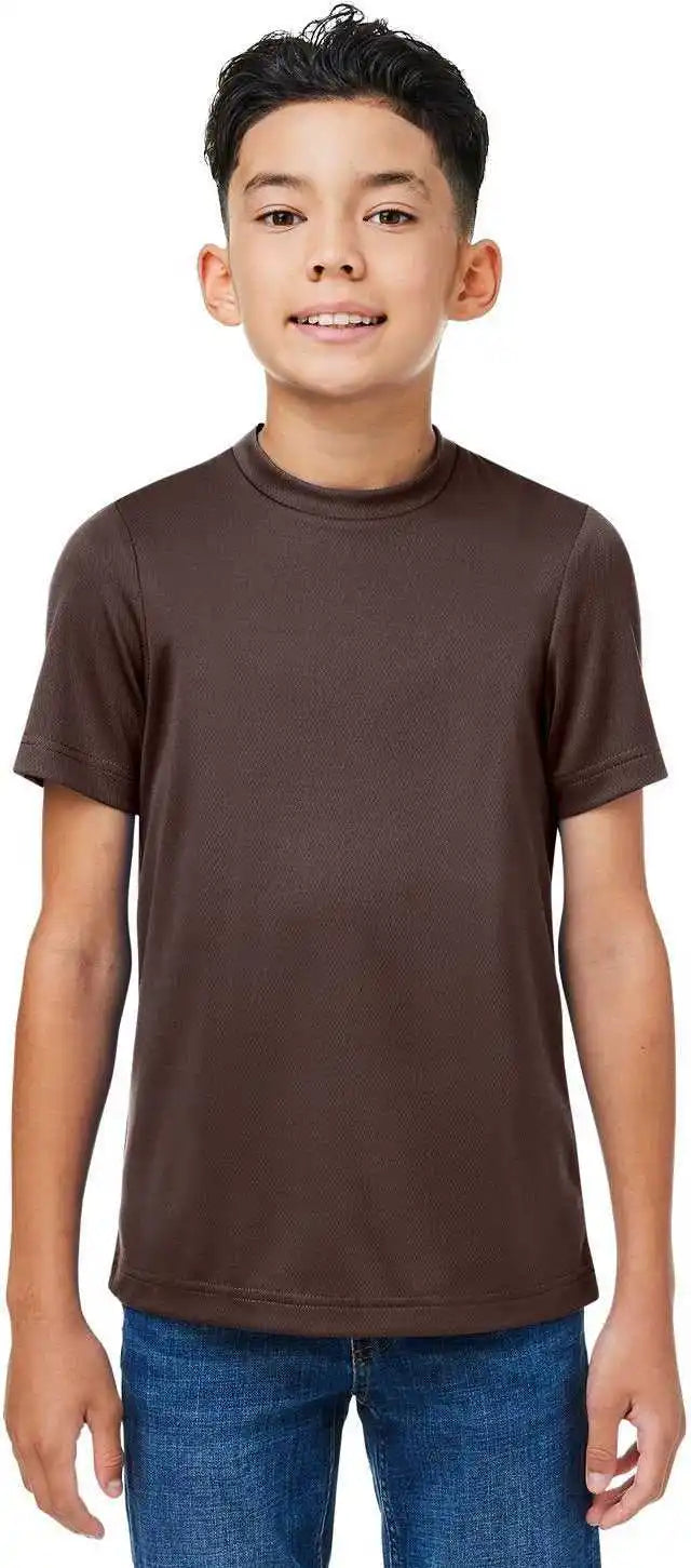 Team 365 Tt15y Youth Zone Performance Mesh T-shirt - Sport Dark Brown