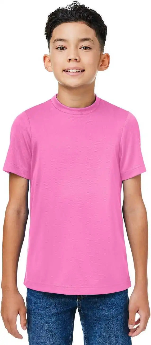 Team 365 Tt15y Youth Zone Performance Mesh t Shirt Sprt Chrity Pink