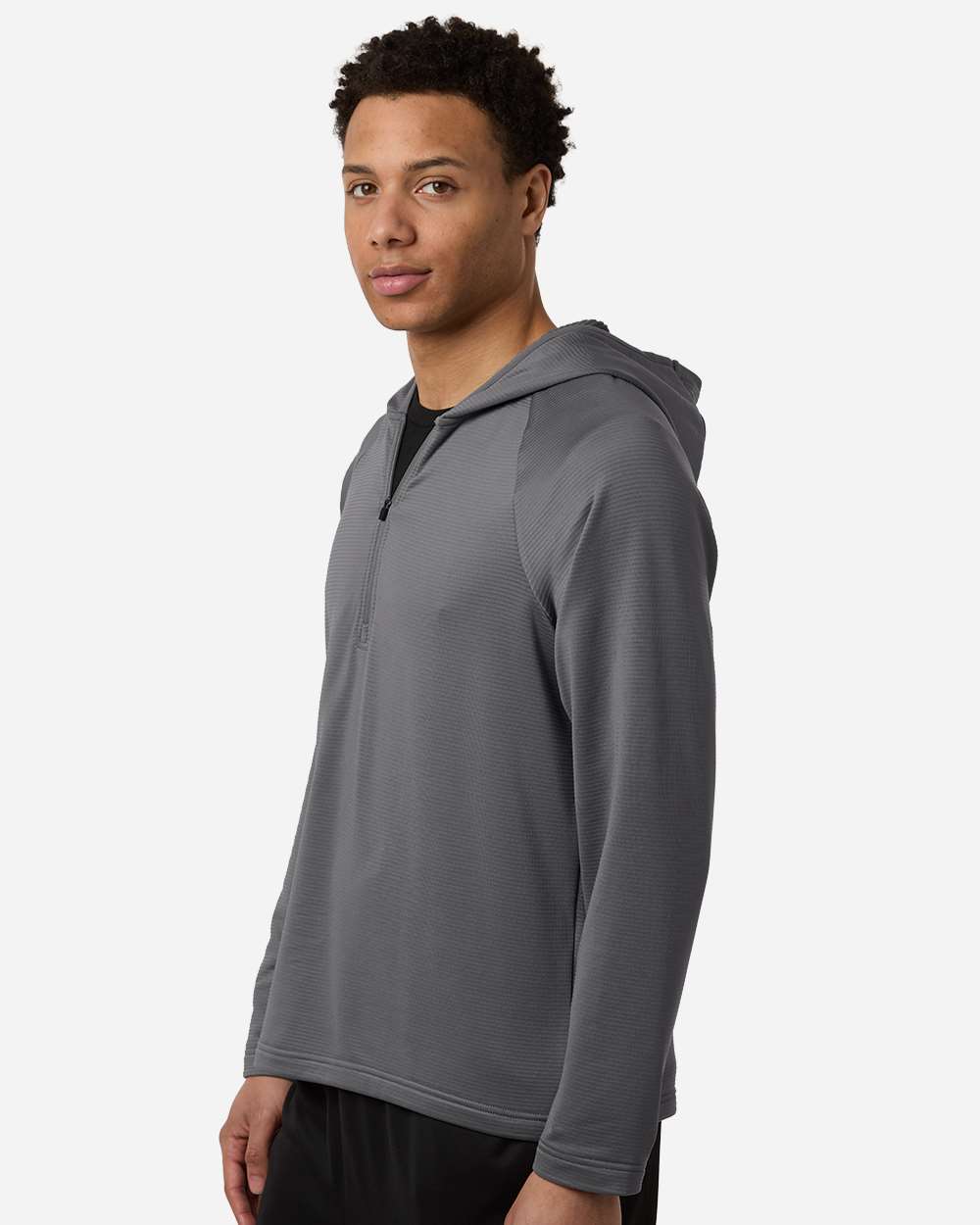 Team 365 Tt200 Men’s Qualify Quarter-zip Hooded Pullover - Sport Graphite