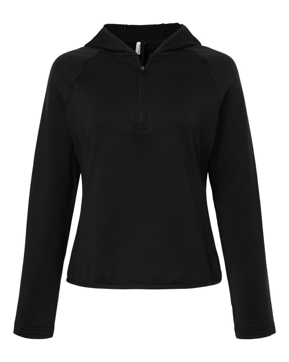 Team 365 Tt200w Women’s Qualify Quarter-zip Hooded Pullover - Black