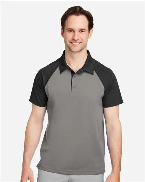 Team 365 Tt21c Men’s Command Snag-protection Colorblock Polo - Sport Graphite Black