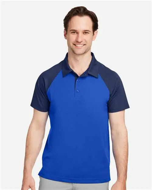 Team 365 Tt21c Men’s Command Snag-protection Colorblock Polo - Sport Royal Dark Navy