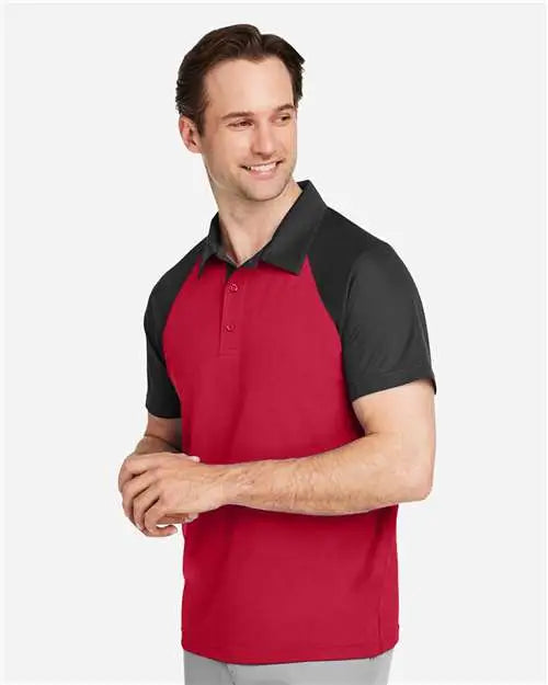 Team 365 Tt21c Men’s Command Snag-protection Colorblock Polo - Sport Red Black