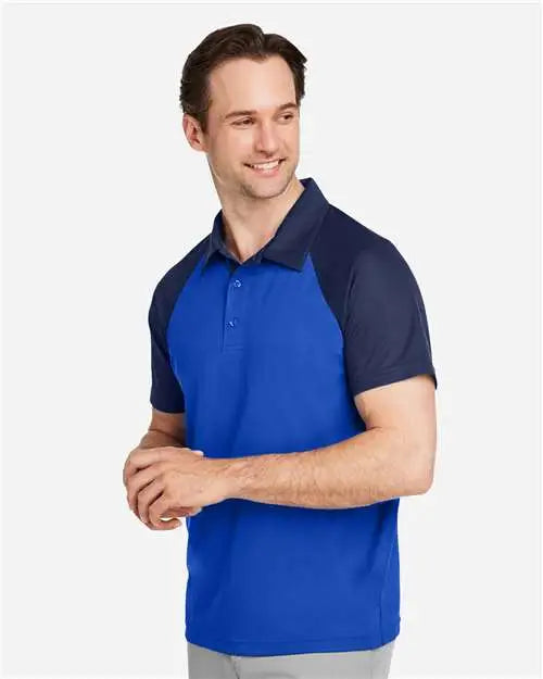 Team 365 Tt21c Men’s Command Snag-protection Colorblock Polo - Sport Royal Dark Navy