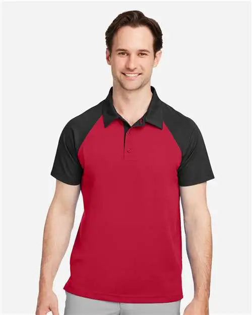 Team 365 Tt21c Men’s Command Snag-protection Colorblock Polo - Sport Red Black