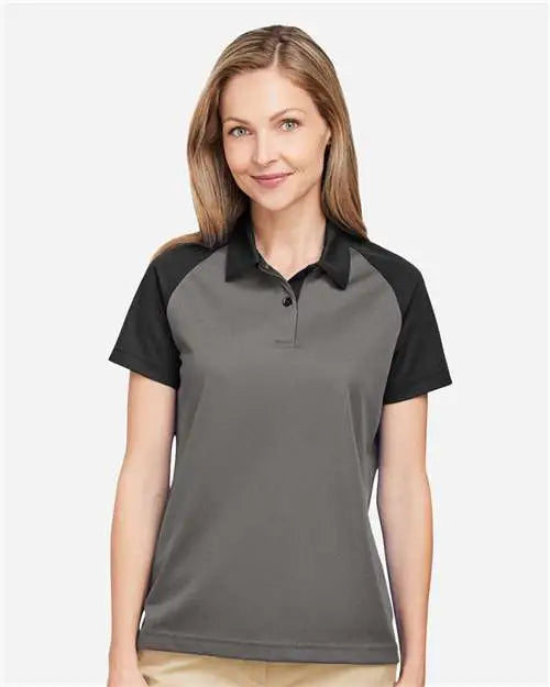 Team 365 Tt21cw Women’s Command Snag-protection Colorblock Polo - Sport Graphite Black
