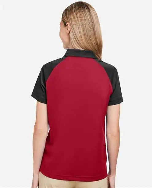 Team 365 Tt21cw Women’s Command Snag-protection Colorblock Polo - Sport Red Black