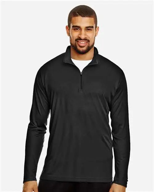 Team 365 Tt31 Men’s Zone Performance Quarter-zip Pullover - Black - Xs