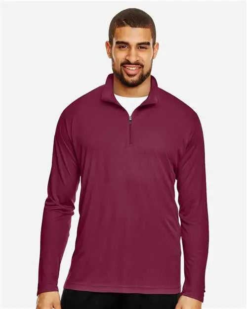 Team 365 Tt31 Men’s Zone Performance Quarter-zip Pullover - Sport Maroon