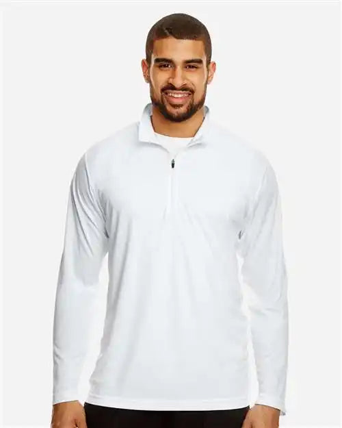 Team 365 Tt31 Men’s Zone Performance Quarter-zip Pullover - White - Xs