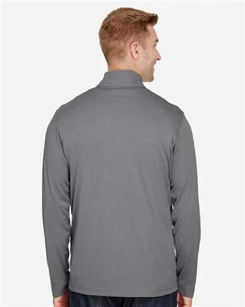 Team 365 Tt31h Men’s Zone Sonic Heather Performance Quarter-zip Pullover - Dark Grey