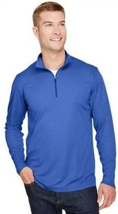 Team 365 Tt31h Men’s Zone Sonic Heather Performance Quarter Zip Sportroyal