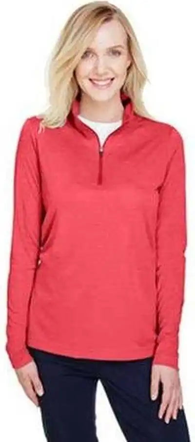 Team 365 Tt31hw Ladies’ Zone Sonic Heather Performance Quarter Zip Sportred