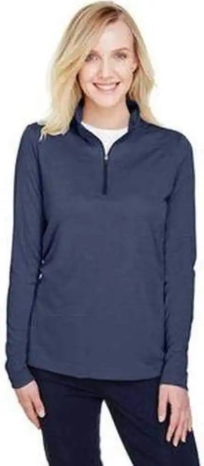 Team 365 Tt31hw Ladies’ Zone Sonic Heather Performance Quarter Zip Sportdark Navy