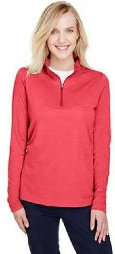 Team 365 Tt31hw Ladies’ Zone Sonic Heather Performance Quarter Zip Sportred