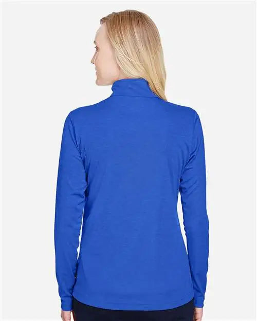 Team 365 Tt31hw Women’s Zone Sonic Heather Performance Quarter-zip Pullover - Sport Royal