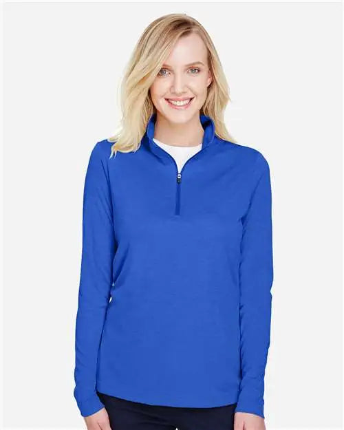 Team 365 Tt31hw Women’s Zone Sonic Heather Performance Quarter-zip Pullover - Sport Royal