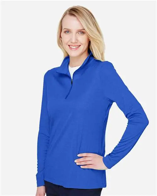 Team 365 Tt31hw Women’s Zone Sonic Heather Performance Quarter-zip Pullover - Sport Royal